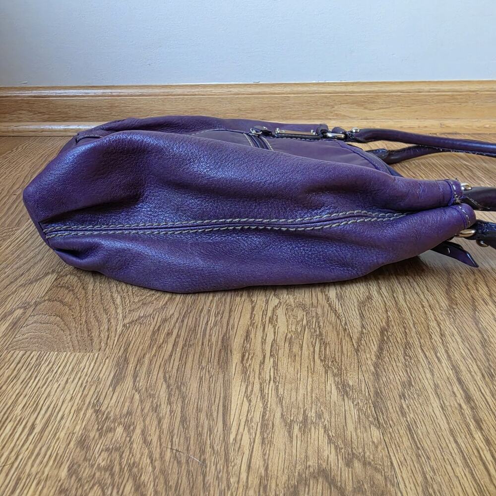 Tignanello Purse Soft Leather Hobo Shoulder Handbag Purple READ - Picture 5 of 14